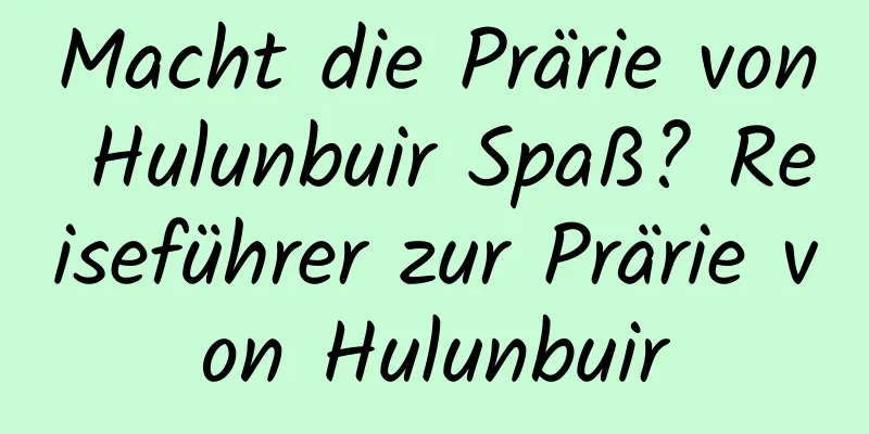 Macht die Prärie von Hulunbuir Spaß? Reiseführer zur Prärie von Hulunbuir