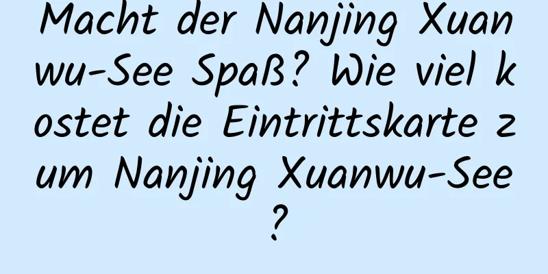 Macht der Nanjing Xuanwu-See Spaß? Wie viel kostet die Eintrittskarte zum Nanjing Xuanwu-See?