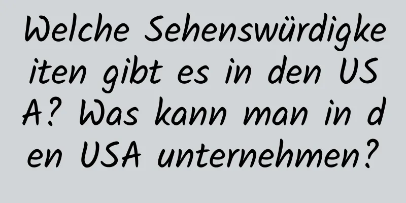 Welche Sehenswürdigkeiten gibt es in den USA? Was kann man in den USA unternehmen?