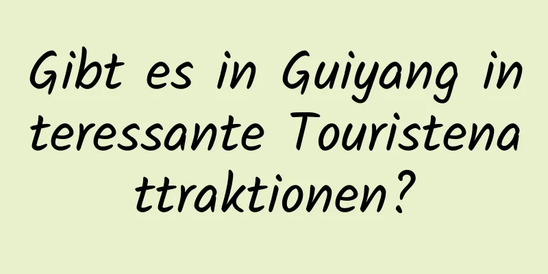 Gibt es in Guiyang interessante Touristenattraktionen?