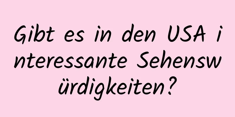 Gibt es in den USA interessante Sehenswürdigkeiten?