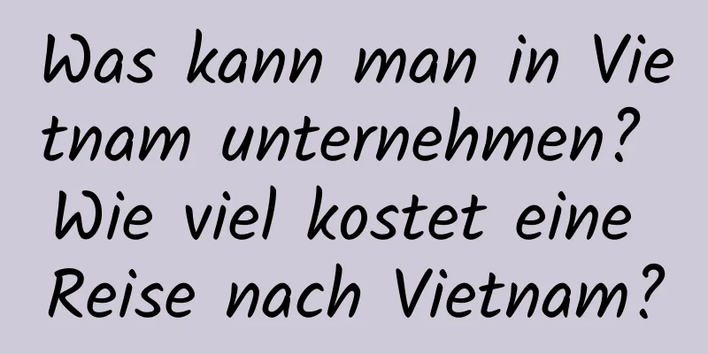 Was kann man in Vietnam unternehmen? Wie viel kostet eine Reise nach Vietnam?