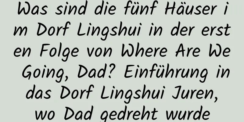 Was sind die fünf Häuser im Dorf Lingshui in der ersten Folge von Where Are We Going, Dad? Einführung in das Dorf Lingshui Juren, wo Dad gedreht wurde