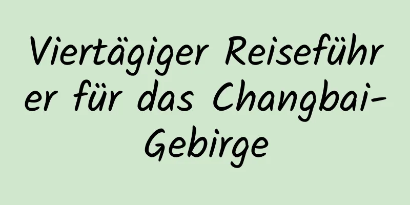 Viertägiger Reiseführer für das Changbai-Gebirge