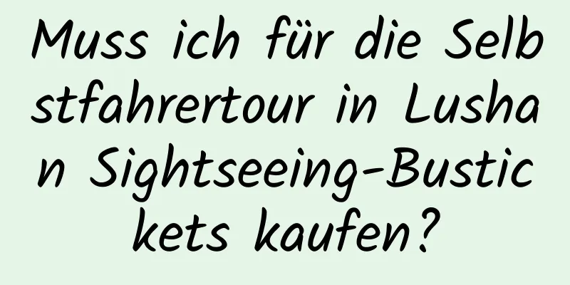 Muss ich für die Selbstfahrertour in Lushan Sightseeing-Bustickets kaufen?