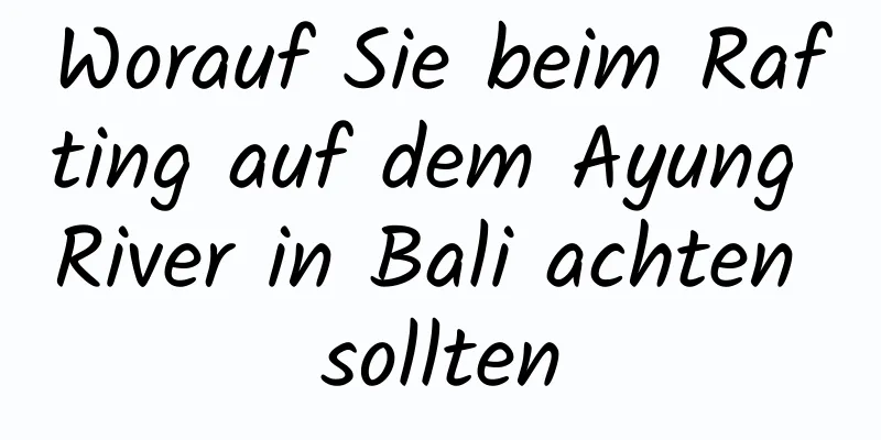 Worauf Sie beim Rafting auf dem Ayung River in Bali achten sollten