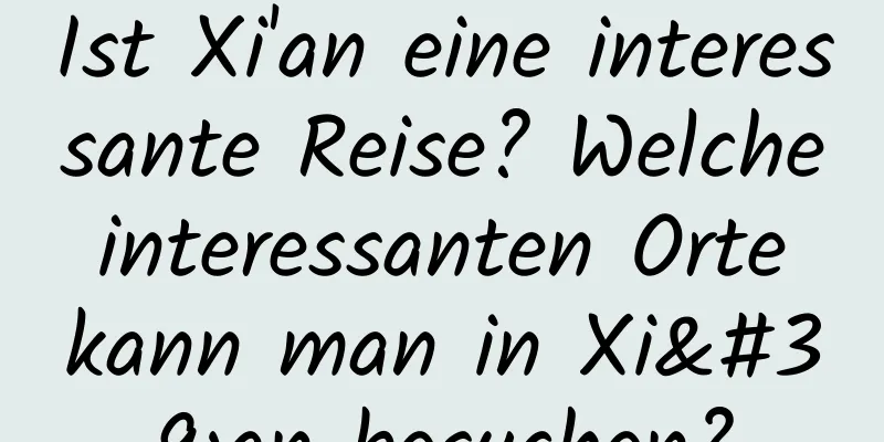 Ist Xi'an eine interessante Reise? Welche interessanten Orte kann man in Xi'an besuchen?