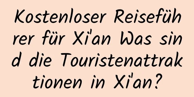 Kostenloser Reiseführer für Xi'an Was sind die Touristenattraktionen in Xi'an?