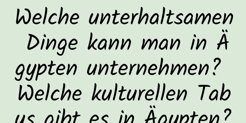 Welche unterhaltsamen Dinge kann man in Ägypten unternehmen? Welche kulturellen Tabus gibt es in Ägypten?