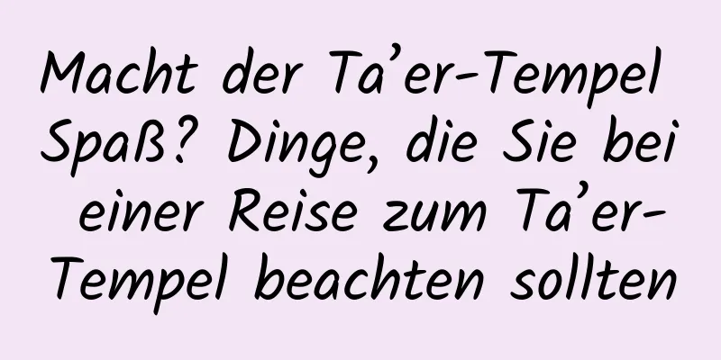 Macht der Ta’er-Tempel Spaß? Dinge, die Sie bei einer Reise zum Ta’er-Tempel beachten sollten