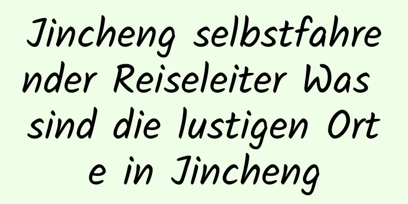 Jincheng selbstfahrender Reiseleiter Was sind die lustigen Orte in Jincheng