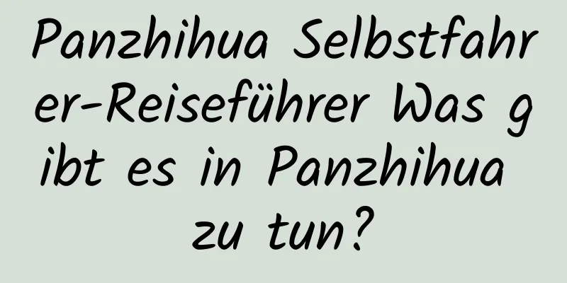 Panzhihua Selbstfahrer-Reiseführer Was gibt es in Panzhihua zu tun?