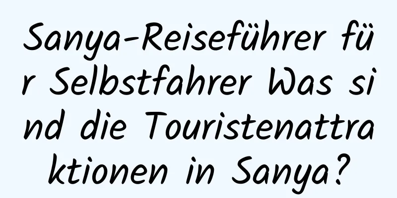 Sanya-Reiseführer für Selbstfahrer Was sind die Touristenattraktionen in Sanya?