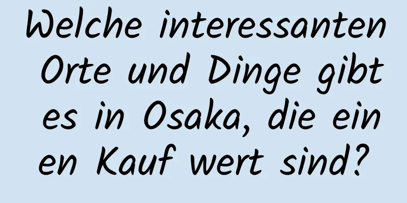 Welche interessanten Orte und Dinge gibt es in Osaka, die einen Kauf wert sind?