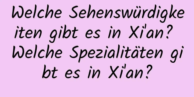 Welche Sehenswürdigkeiten gibt es in Xi'an? Welche Spezialitäten gibt es in Xi'an?