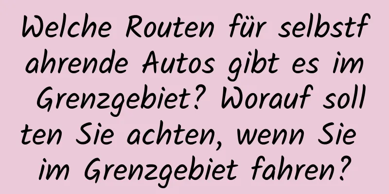 Welche Routen für selbstfahrende Autos gibt es im Grenzgebiet? Worauf sollten Sie achten, wenn Sie im Grenzgebiet fahren?