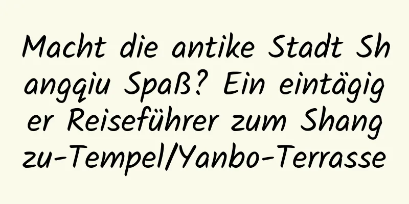 Macht die antike Stadt Shangqiu Spaß? Ein eintägiger Reiseführer zum Shangzu-Tempel/Yanbo-Terrasse