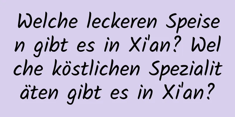 Welche leckeren Speisen gibt es in Xi'an? Welche köstlichen Spezialitäten gibt es in Xi'an?