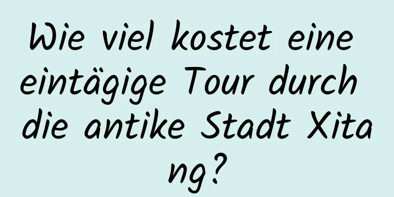 Wie viel kostet eine eintägige Tour durch die antike Stadt Xitang?