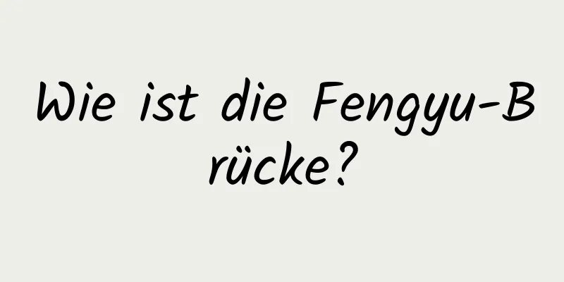 Wie ist die Fengyu-Brücke?