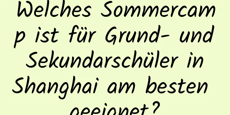 Welches Sommercamp ist für Grund- und Sekundarschüler in Shanghai am besten geeignet?