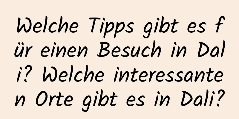 Welche Tipps gibt es für einen Besuch in Dali? Welche interessanten Orte gibt es in Dali?