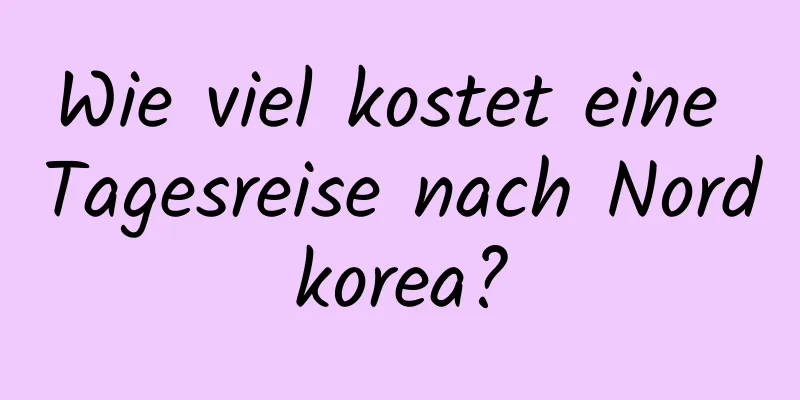 Wie viel kostet eine Tagesreise nach Nordkorea?