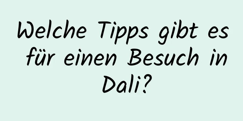 Welche Tipps gibt es für einen Besuch in Dali?