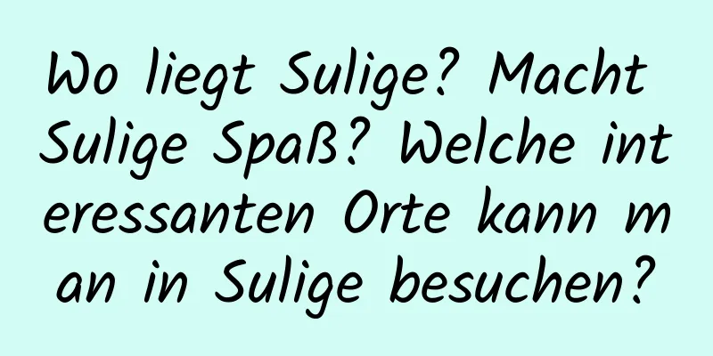 Wo liegt Sulige? Macht Sulige Spaß? Welche interessanten Orte kann man in Sulige besuchen?