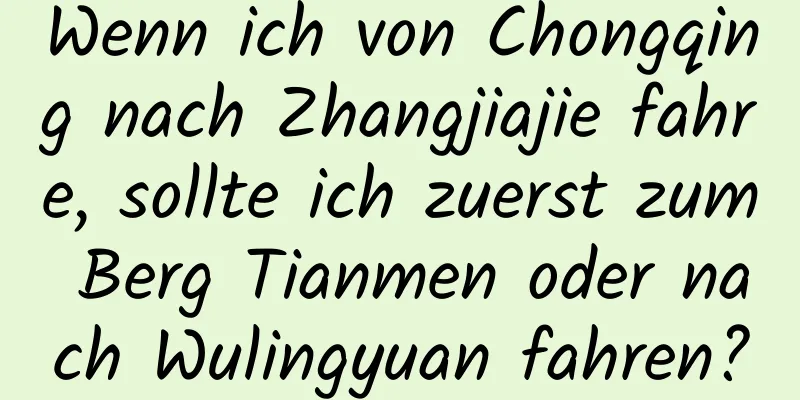 Wenn ich von Chongqing nach Zhangjiajie fahre, sollte ich zuerst zum Berg Tianmen oder nach Wulingyuan fahren?