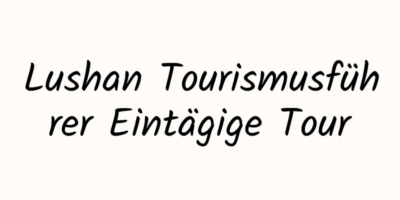 Lushan Tourismusführer Eintägige Tour